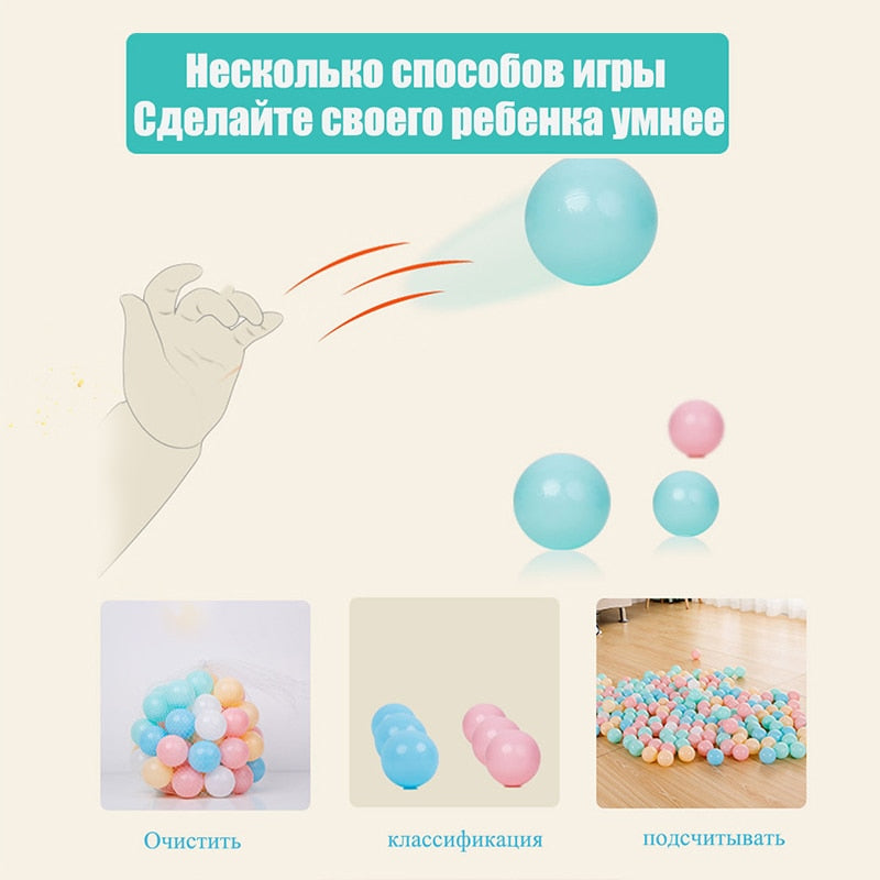 Baby Playpen 100 pcs/lot 5.5cm/7cm Ocean Ball Macaron Candy Air Ball Soft PE Swimming Pool Playpen Toy Ball