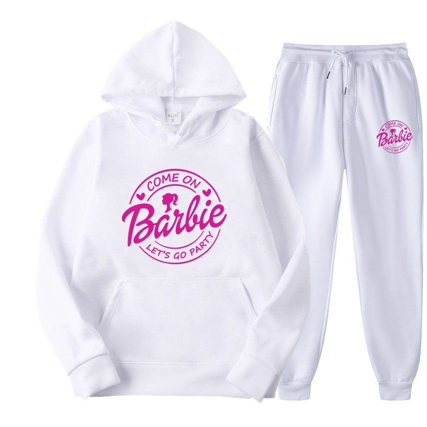 Two-Piece Set Letter Print, Unisex Sweatshirt and Activewear