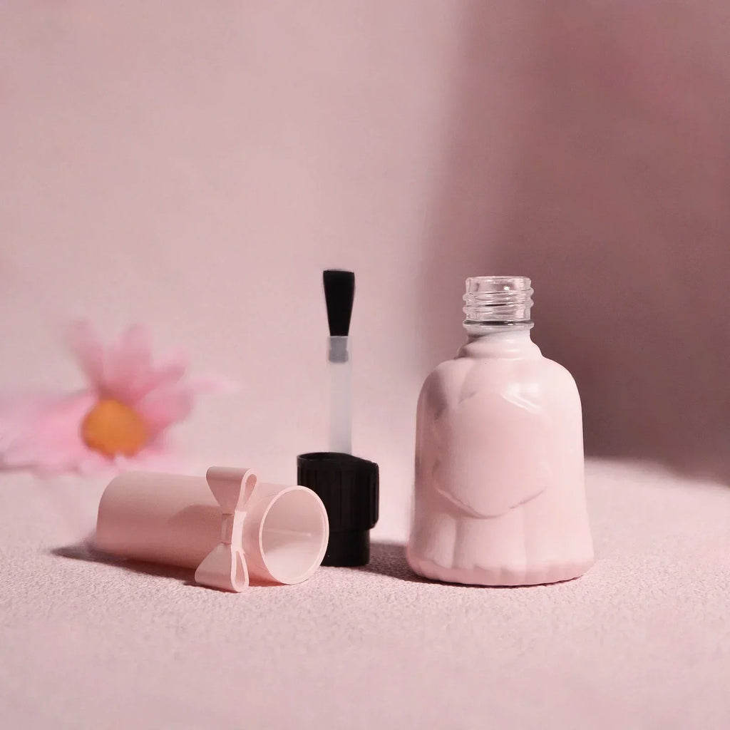 10Pcs Empty Nail Polish Bottle 10/15ML DIY Nail Gel Container Pink Glass Cosmetic Nail Beauty Oil Packing Bottle Makeup Tools