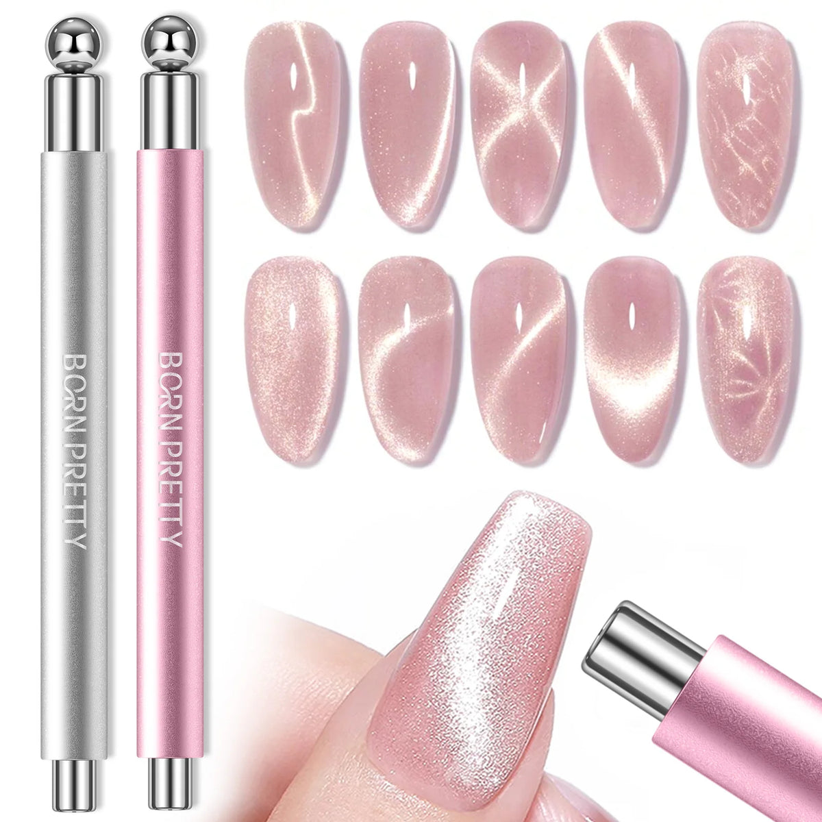 BORN PRETTY Dual-End Cat Magnetic Eye Stick Strong Magnetism Nail Art Magnet Dual-Head French Magnet Pen For Magnetic Gel Polish