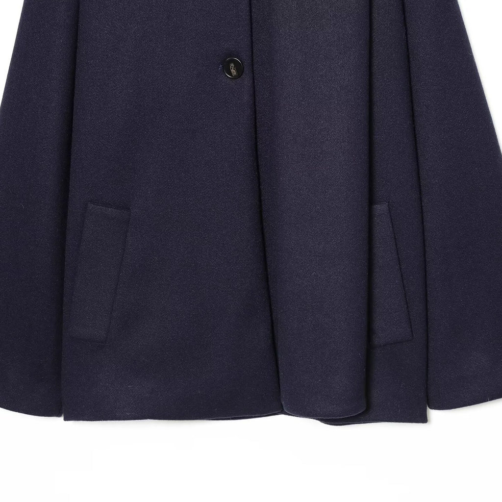Women's Wool Blend Coat with Scarf Short Jacket