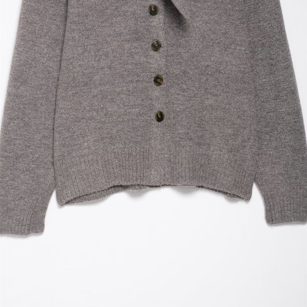 Scarf Decoration Knitted Coat Women's Autumn