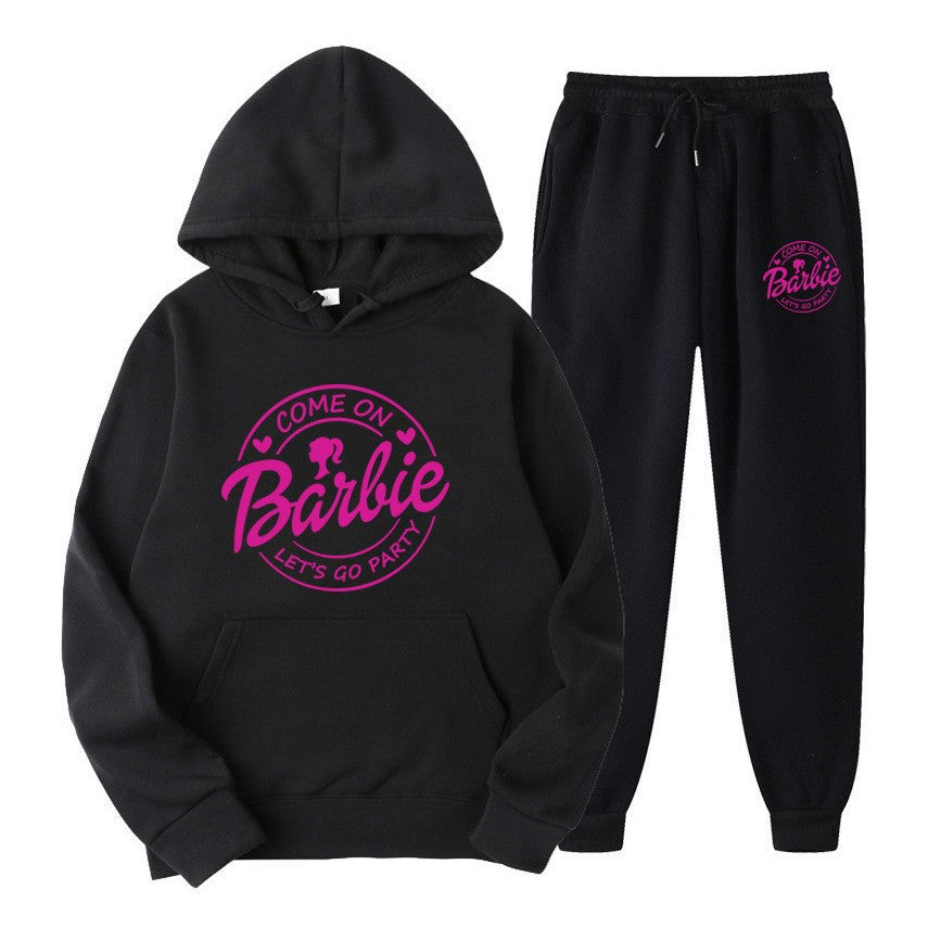 Two-Piece Set Letter Print, Unisex Sweatshirt and Activewear