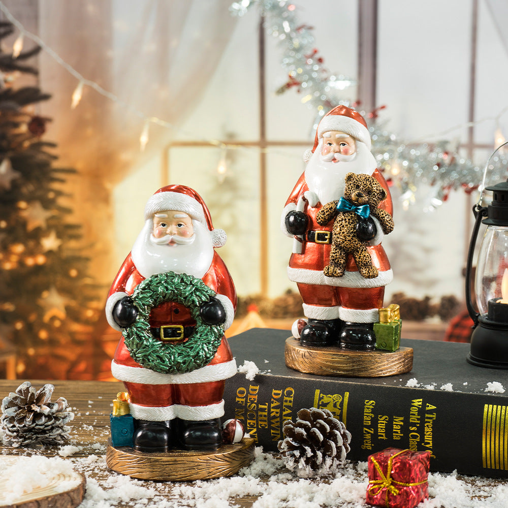 Creative Santa Claus Figurine Resin Craft for Home Christmas Decoration Holiday Gift