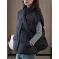 Fashion Winter Vest with Backpack Style White Duck Down Sleeveless Layered Slim FitWarm Women's Outerwear