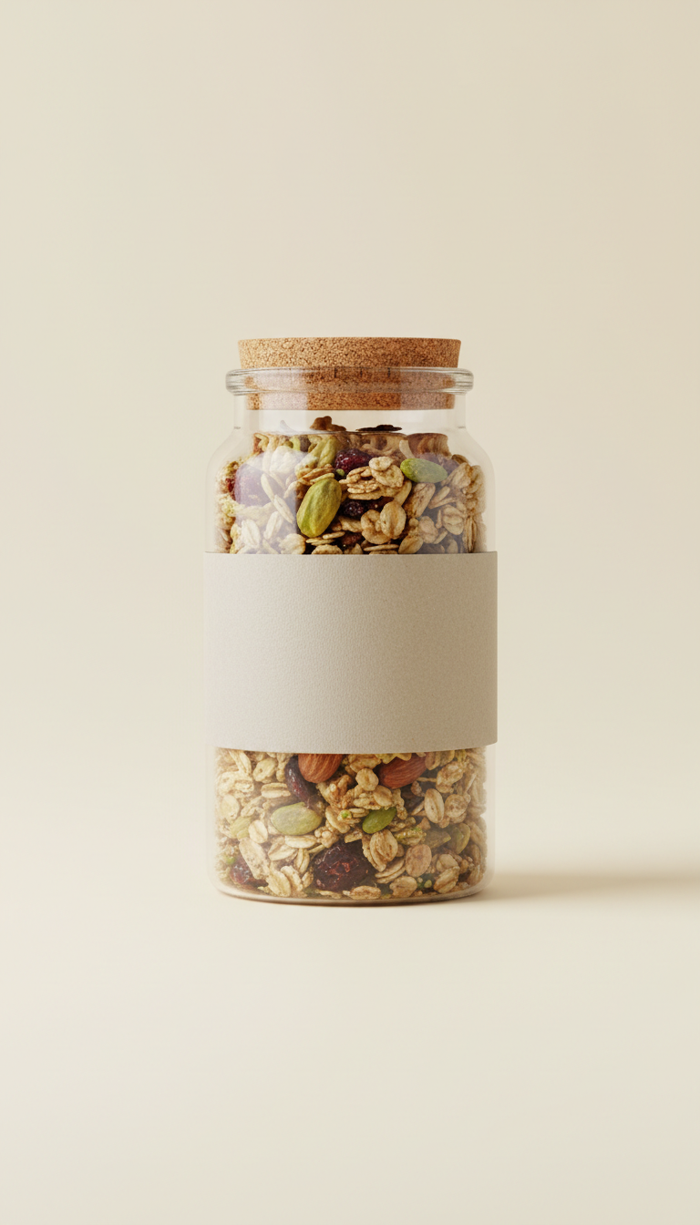 Nourishing botanical granola jar