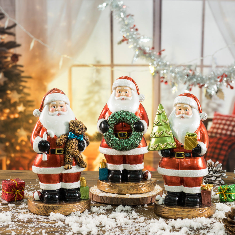 Creative Santa Claus Figurine Resin Craft for Home Christmas Decoration Holiday Gift
