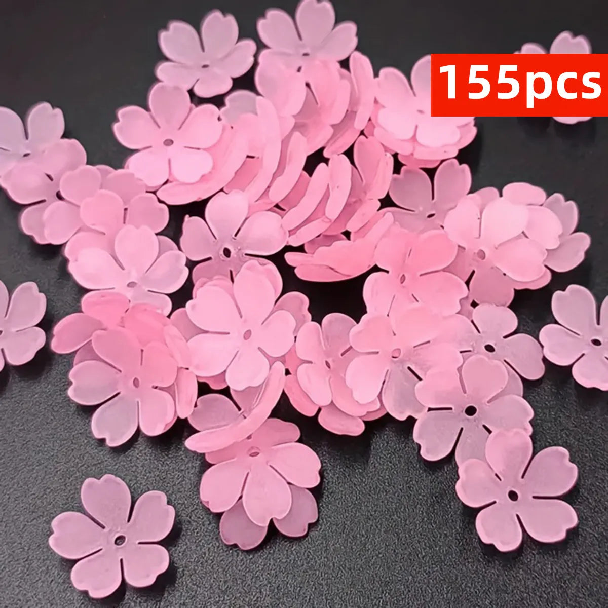 155pcs 15mm Warm Color Matte 5-Petal Bead Cap Flower Spaced Beads Used for DIY Handmade Bracelet, Necklace, Jewelry Making