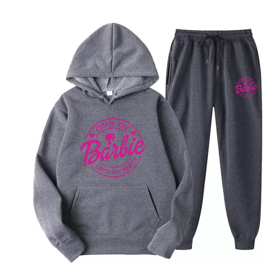 Two-Piece Set Letter Print, Unisex Sweatshirt and Activewear