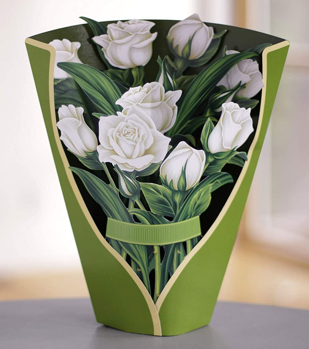 3D Paper Flowers Popup Greeting Cards Handmade Flower Bouquet Cards with Note Card and Envelope for Wedding Mother's Day