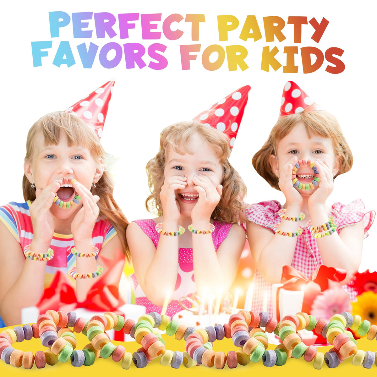 36-pack Bulk Candy Bracelets For Kids 2.5 Inch - Individually Wrapped - Stretchable Edible Colorful Fruit Flavor Rainbow Bracelets For Birthday Party Favors Supplies & Goodie Bags, Halloween Candy 🍁 All In One Marketplace Canada