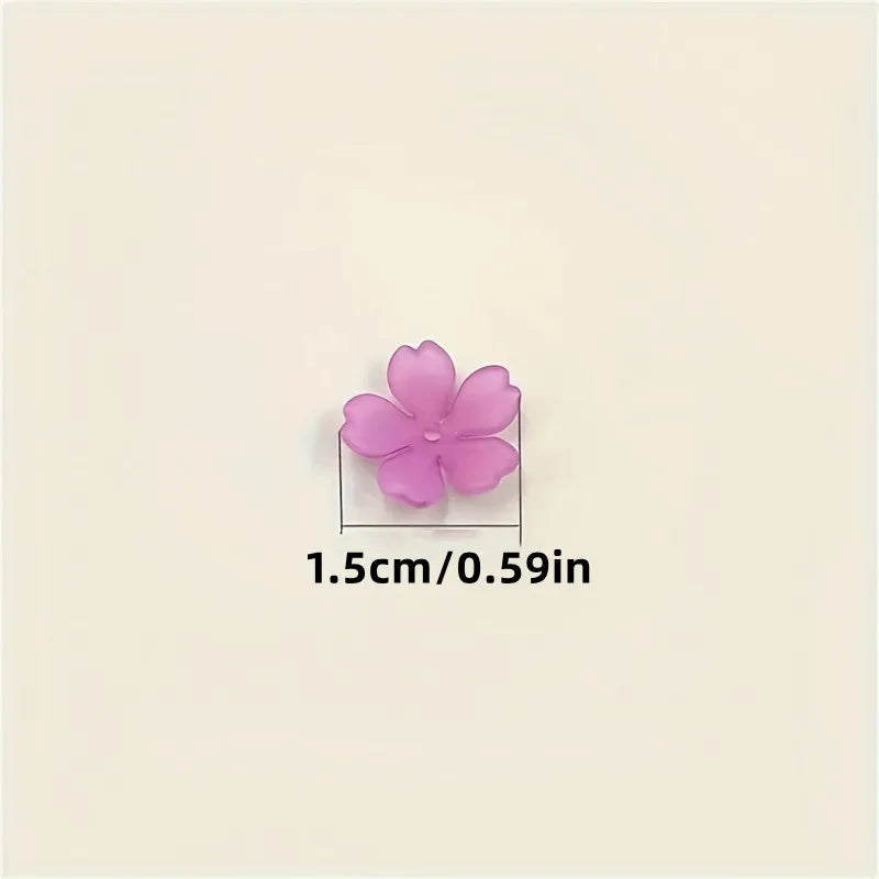 155pcs 15mm Warm Color Matte 5-Petal Bead Cap Flower Spaced Beads Used for DIY Handmade Bracelet, Necklace, Jewelry Making