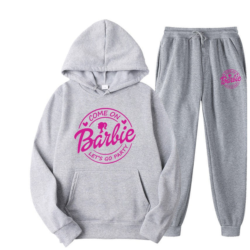 Two-Piece Set Letter Print, Unisex Sweatshirt and Activewear