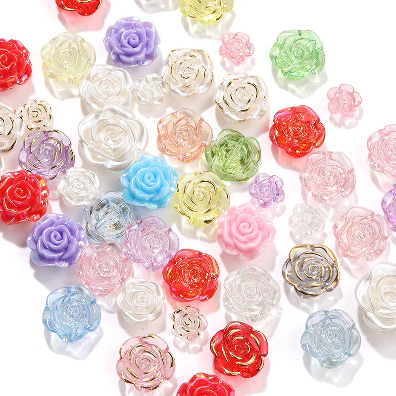 12mm Translucent Flower, Acrylic Beads, Loose Beads, DIY Jewelry, Decorative Beads, Pendants, Clothing Beads, Holiday Gifts