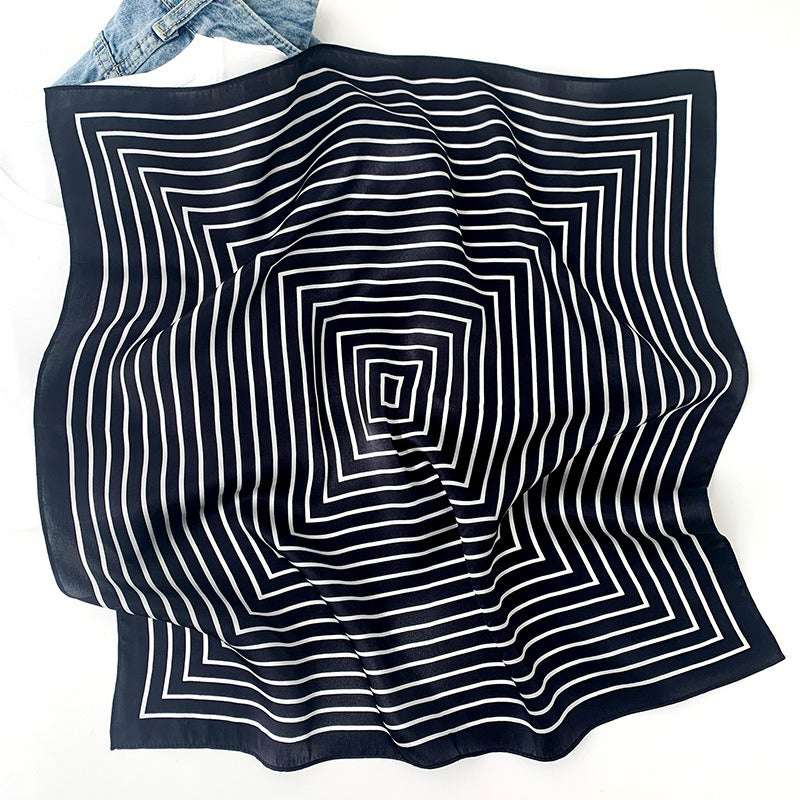 Striped mulberry silk warm spring and autumn professional scarf