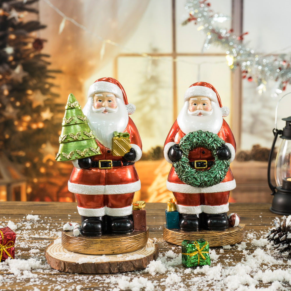 Creative Santa Claus Figurine Resin Craft for Home Christmas Decoration Holiday Gift