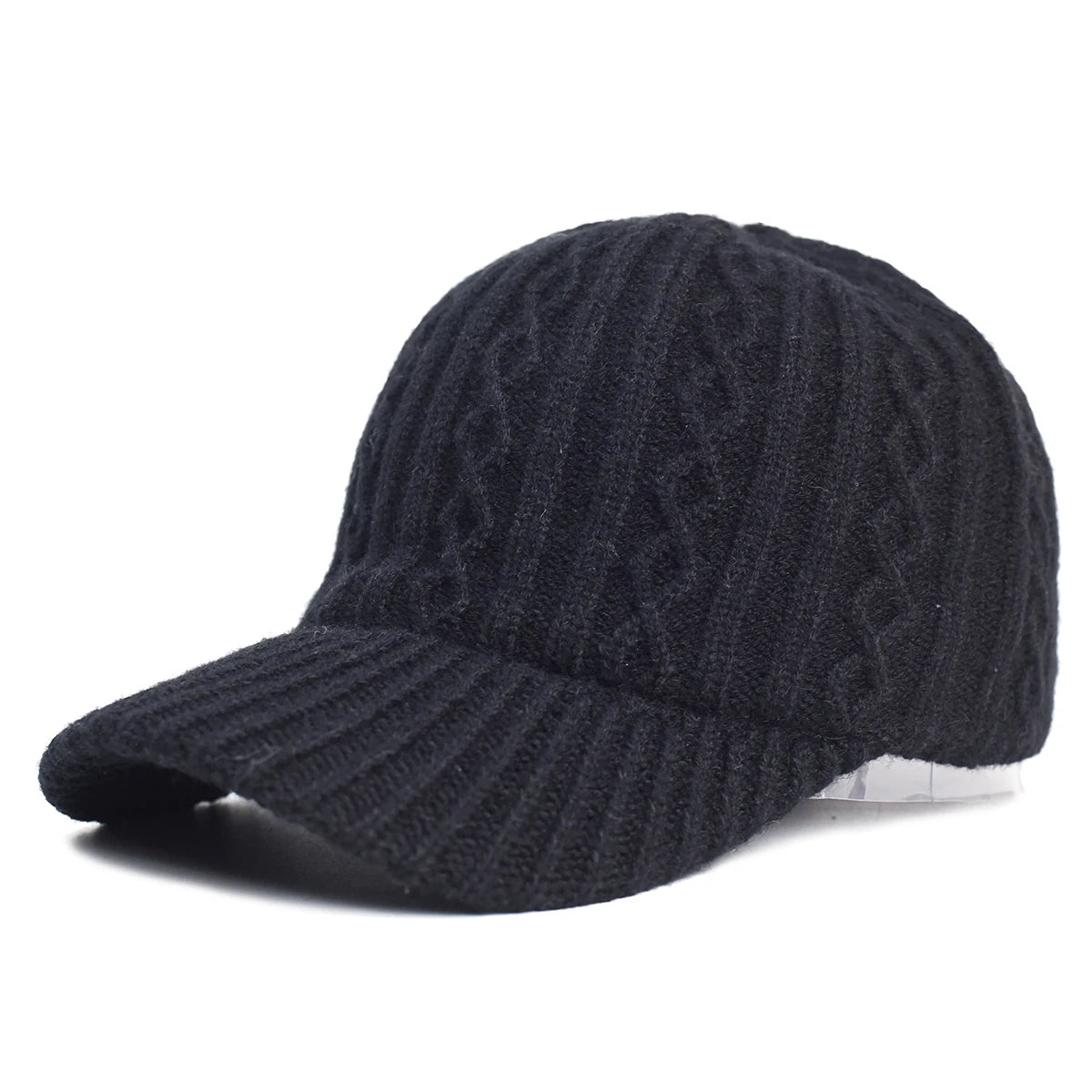 New Fashion Fluffy Baseball Cap Men's Knitted Warm Winter Solid Color Casual Elegant  Hairy Fluff Hat
