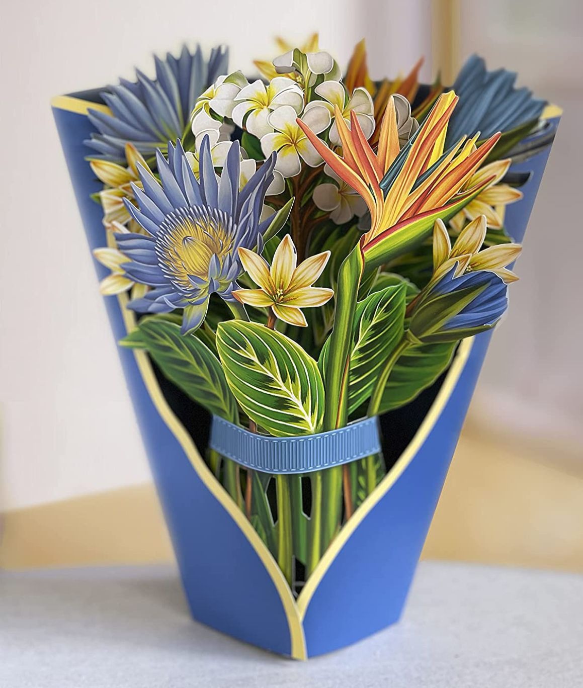3D Paper Flowers Popup Greeting Cards Handmade Flower Bouquet Cards with Note Card and Envelope for Wedding Mother's Day