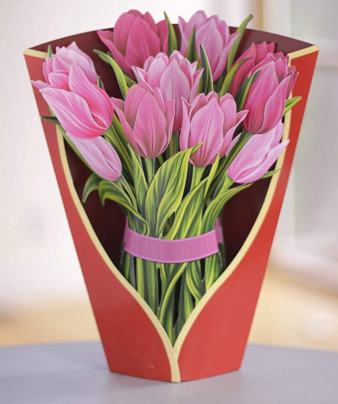 3D Paper Flowers Popup Greeting Cards Handmade Flower Bouquet Cards with Note Card and Envelope for Wedding Mother's Day