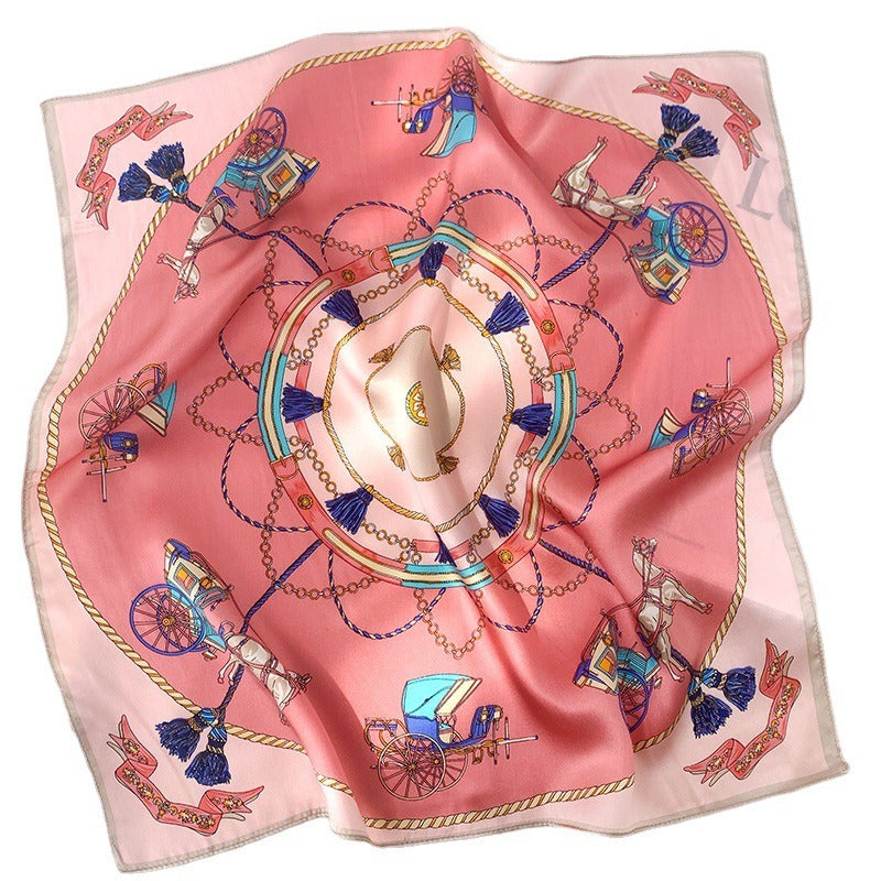 Carriage Silk Warm Scarf Fashionable Decoration Square Four Seasons Universal Scarf