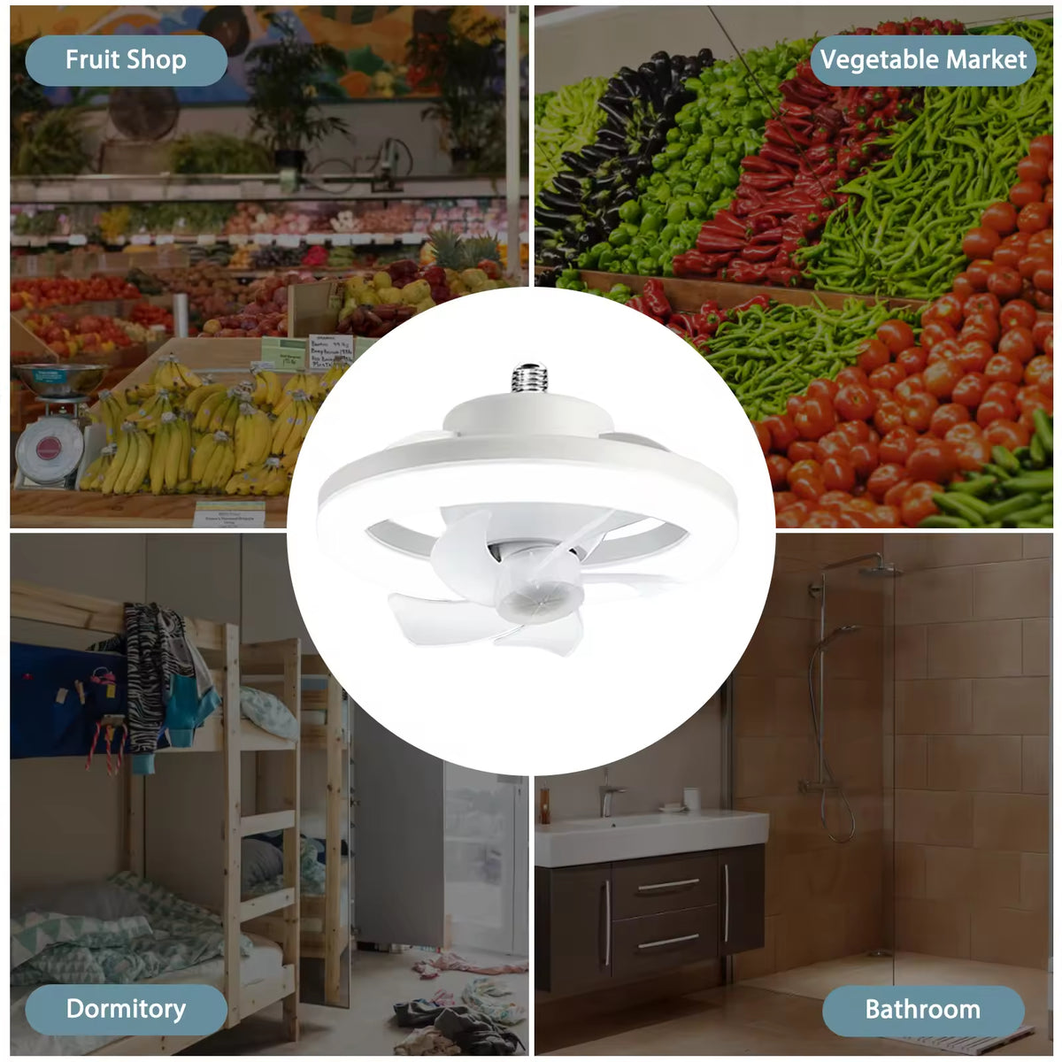 360 Rotating 48W Ceiling Fan E27 With Led Light And Remote Control 360 Rotation Cooling Electric fan Lamp Chandelier For Room Home Decor