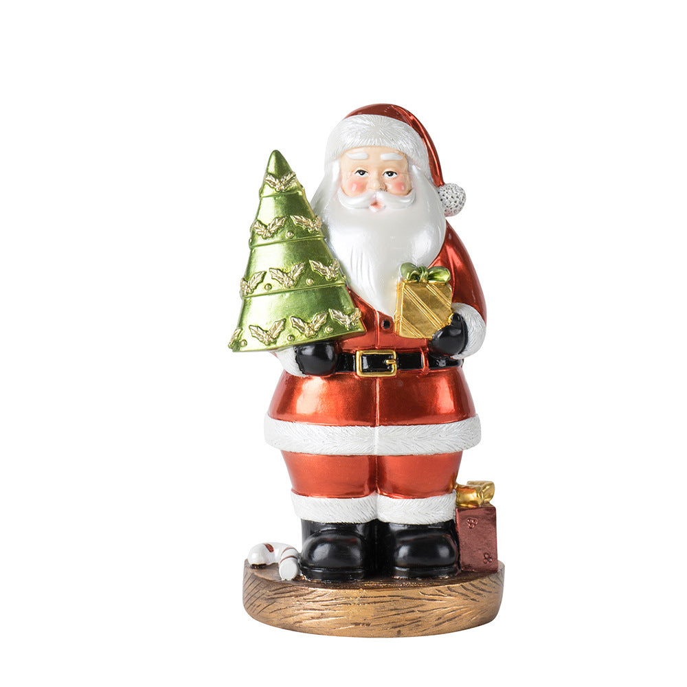 Creative Santa Claus Figurine Resin Craft for Home Christmas Decoration Holiday Gift