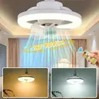 360 Rotating 48W Ceiling Fan E27 With Led Light And Remote Control 360 Rotation Cooling Electric fan Lamp Chandelier For Room Home Decor