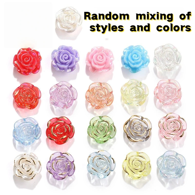 12mm Translucent Flower, Acrylic Beads, Loose Beads, DIY Jewelry, Decorative Beads, Pendants, Clothing Beads, Holiday Gifts