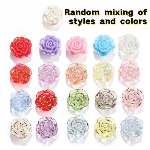 12mm Translucent Flower, Acrylic Beads, Loose Beads, DIY Jewelry, Decorative Beads, Pendants, Clothing Beads, Holiday Gifts