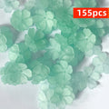 155pcs 15mm Warm Color Matte 5-Petal Bead Cap Flower Spaced Beads Used for DIY Handmade Bracelet, Necklace, Jewelry Making