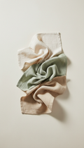Raw linen hand towel set