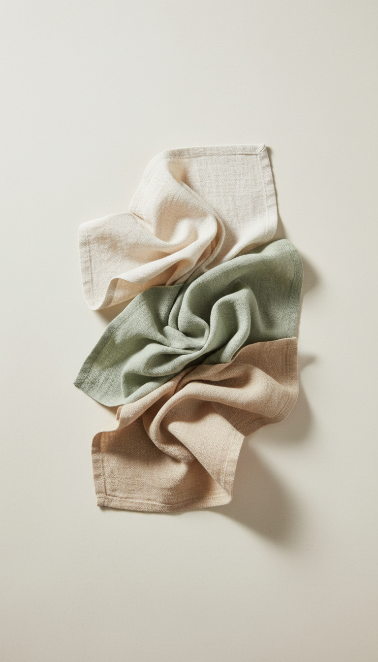 Raw linen hand towel set